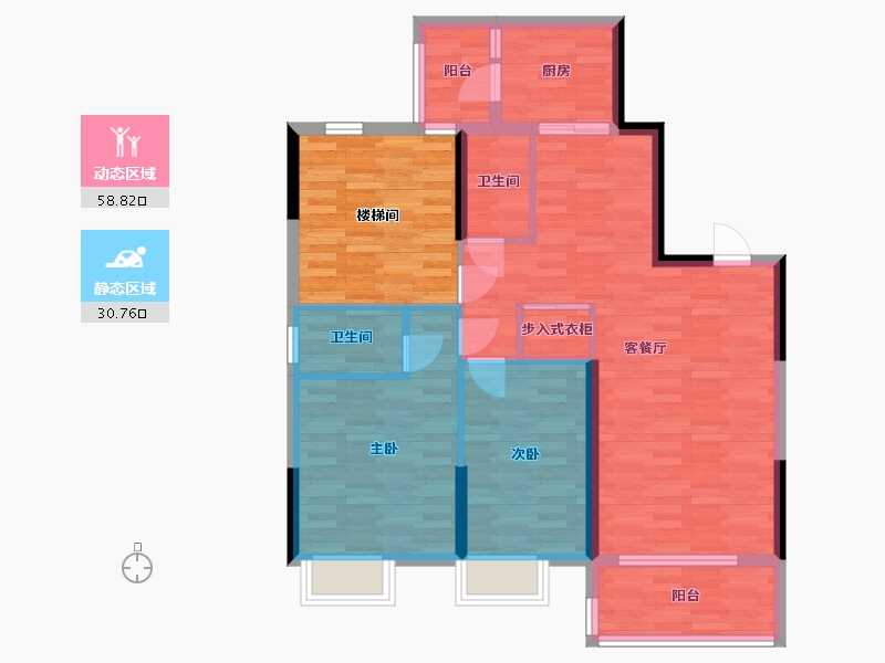 广东省-梅州市-宁江壹号-92.43-户型库-动静分区