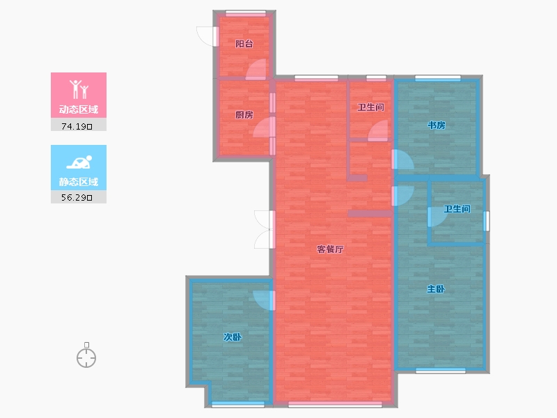 内蒙古自治区-赤峰市-锦尚国际-117.81-户型库-动静分区