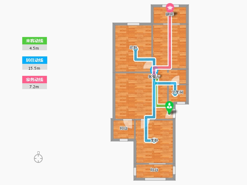 陕西省-西安市-质检局家属院-85.34-户型库-动静线