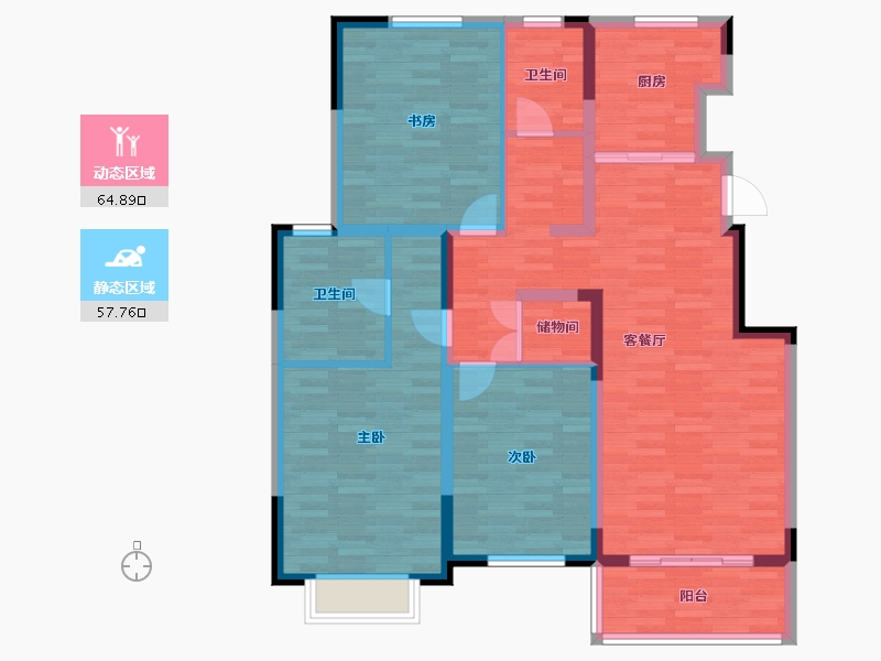 江苏省-盐城市-丰盛・西城逸景-110.00-户型库-动静分区