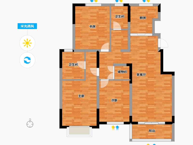 江苏省-盐城市-丰盛・西城逸景-110.00-户型库-采光通风