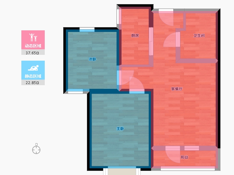 天津-天津市-天津南开悦玺-52.59-户型库-动静分区