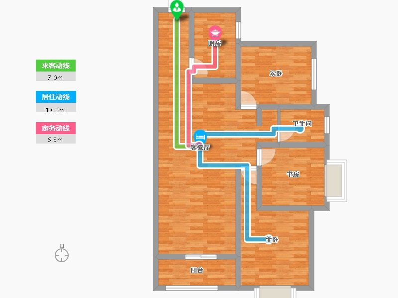 陕西省-宝鸡市-臻和天下-84.36-户型库-动静线