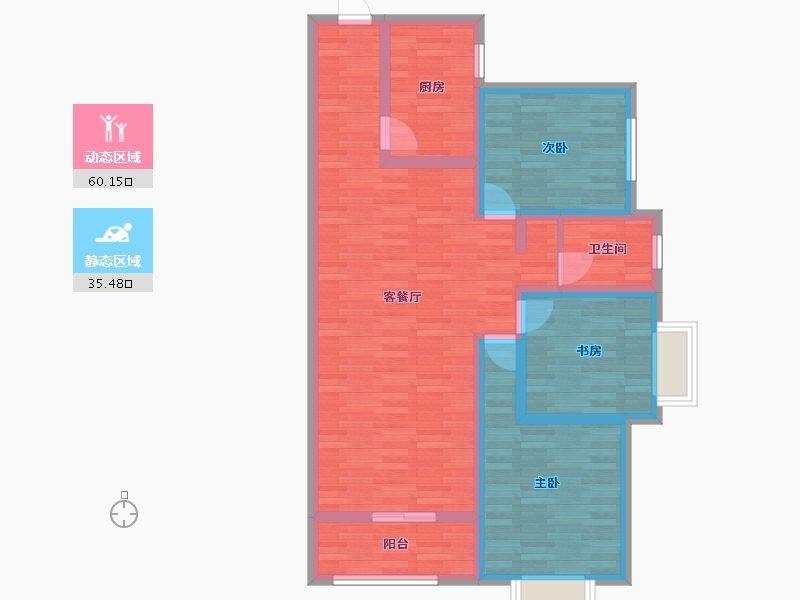 陕西省-宝鸡市-臻和天下-84.36-户型库-动静分区