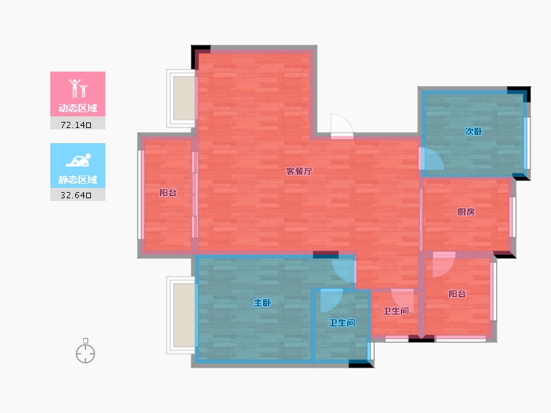 广西壮族自治区-柳州市-中梁百悦首府-95.14-户型库-动静分区