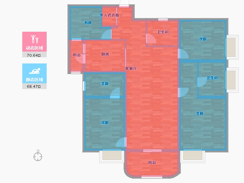 云南省-昆明市-江东境界-124.18-户型库-动静分区