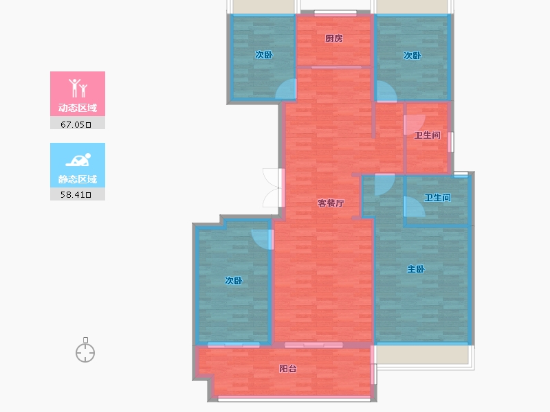 陕西省-西安市-万联锦绣翡翠湾-114.28-户型库-动静分区