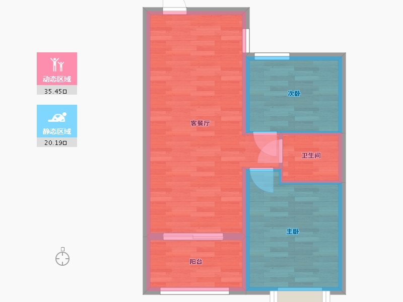 江苏省-徐州市-清水湾智汇城云尚D户型-49.69-户型库-动静分区