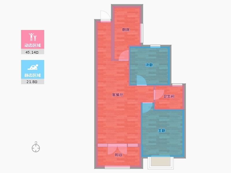 湖北省-黄冈市-公园壹号-59.61-户型库-动静分区