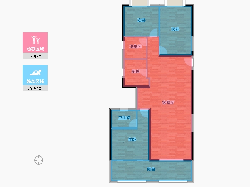 云南省-昆明市-绿地东海岸-105.28-户型库-动静分区