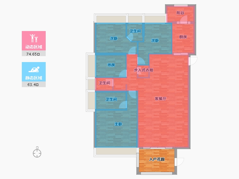 广东省-揭阳市-锦绣花园-135.97-户型库-动静分区