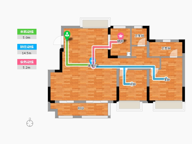 江苏省-无锡市-水秀新村-91.52-户型库-动静线