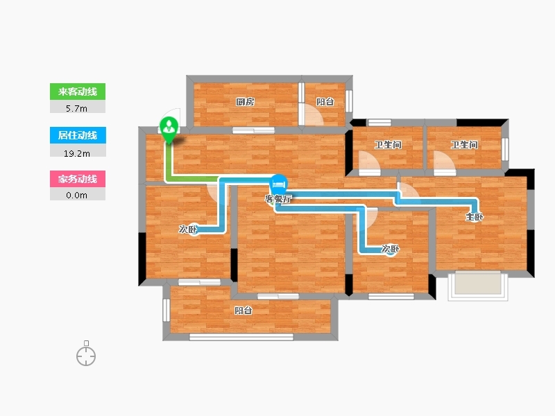 重庆-重庆市-金科美辰-86.68-户型库-动静线