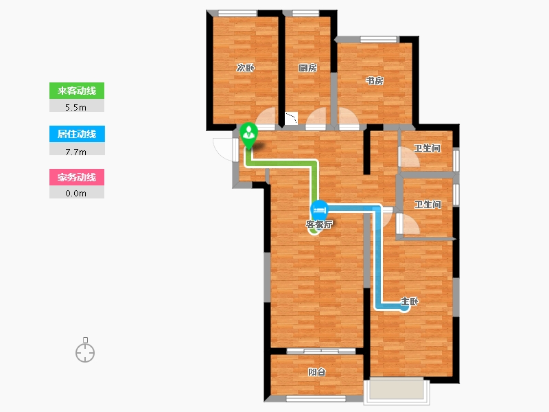 陕西省-西安市-大华曲江公园世家-93.84-户型库-动静线