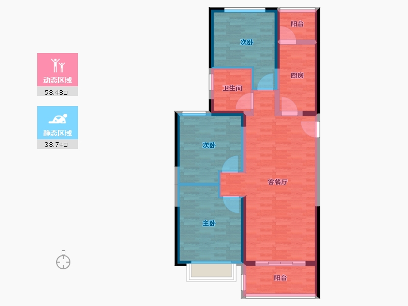 河南省-漯河市-恒大御景-87.00-户型库-动静分区