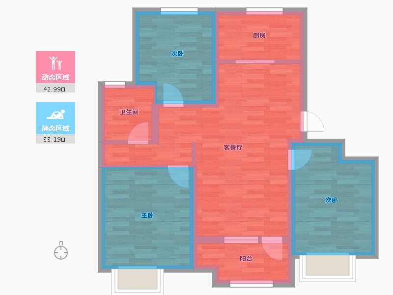 山东省-青岛市-万科北辰之光-67.00-户型库-动静分区