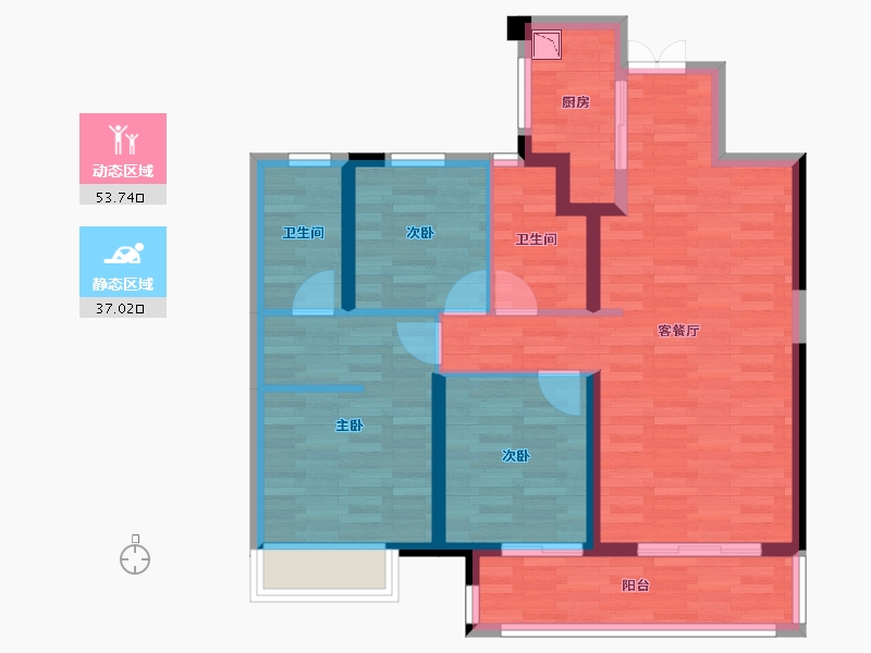 广西壮族自治区-钦州市-新城吾悦-79.05-户型库-动静分区