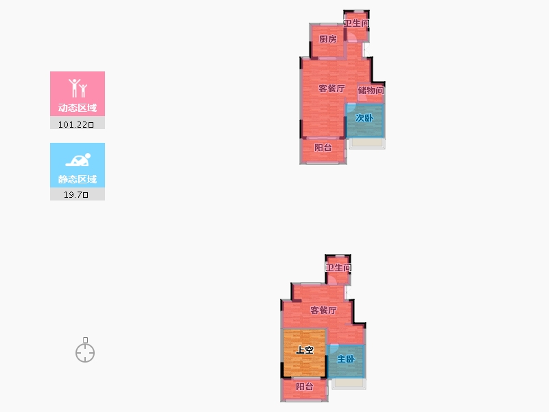 安徽省-合肥市-蜀山别院-121.88-户型库-动静分区