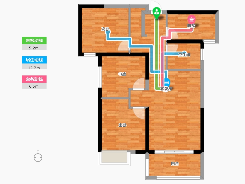 湖南省-长沙市-北辰三角洲-72.09-户型库-动静线