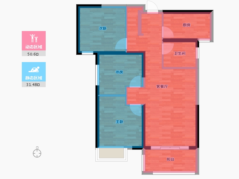 湖南省-长沙市-北辰三角洲-72.09-户型库-动静分区