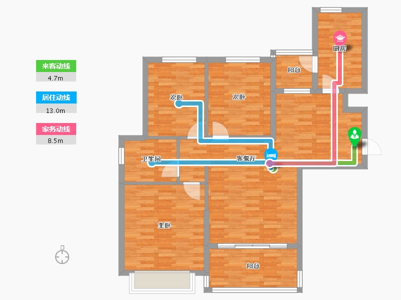 浙江省-宁波市-恒大御澜庭-90.00-户型库-动静线