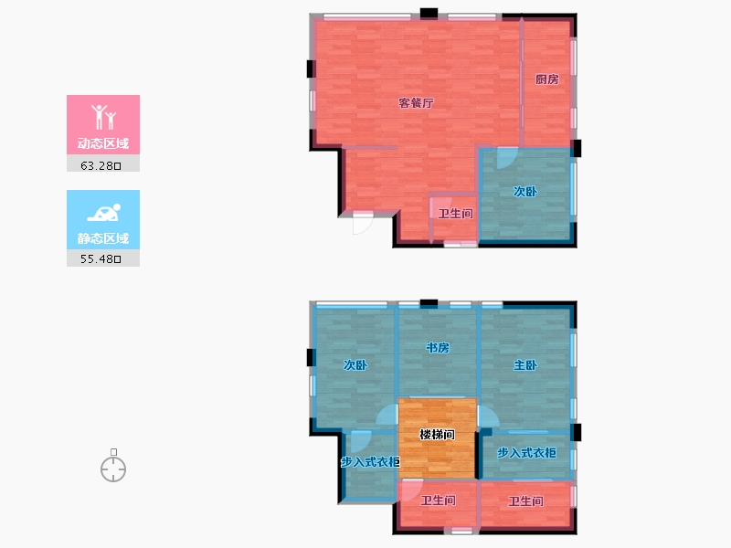 江西省-九江市-浔南名邸卡卡公寓-115.20-户型库-动静分区