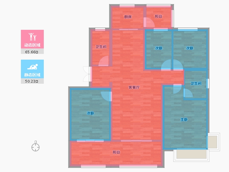 山东省-临沂市-万城花开-103.63-户型库-动静分区