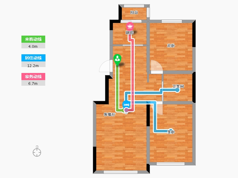 内蒙古自治区-通辽市-华昌吉府-76.64-户型库-动静线