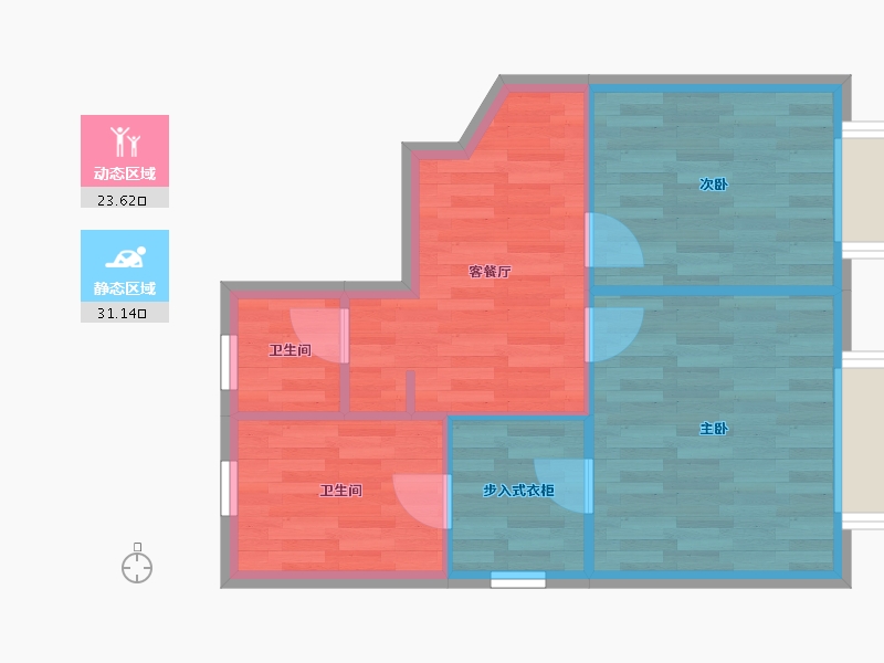 天津-天津市-鸿坤理想城-49.12-户型库-动静分区