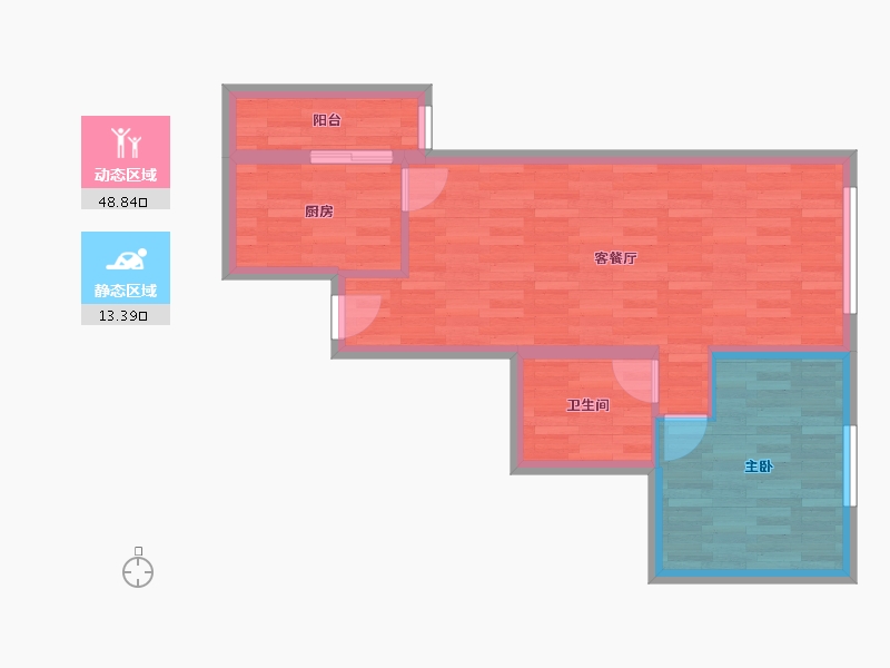 北京-北京市-方华苑-55.45-户型库-动静分区