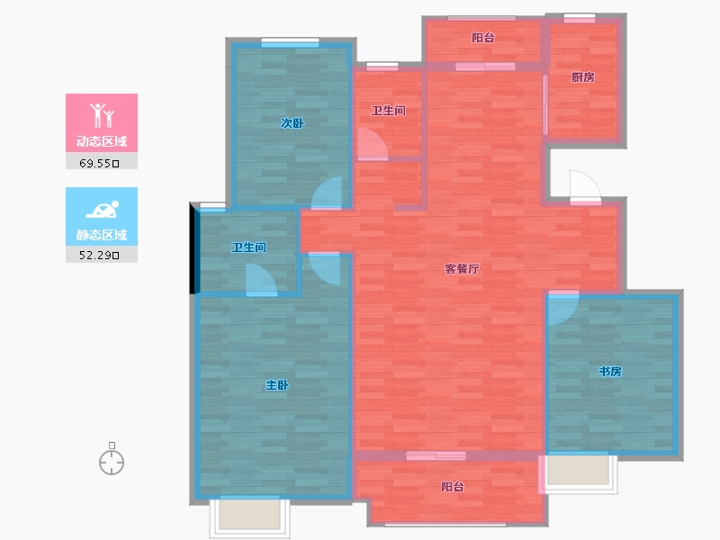 湖北省-恩施土家族苗族自治州-奥山世纪城-111.62-户型库-动静分区