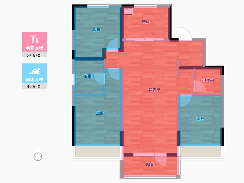 辽宁省-沈阳市-万科翡翠新都汇-84.50-户型库-动静分区