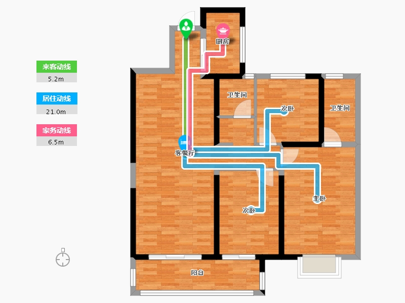 陕西省-宝鸡市-吾悦华府-91.22-户型库-动静线