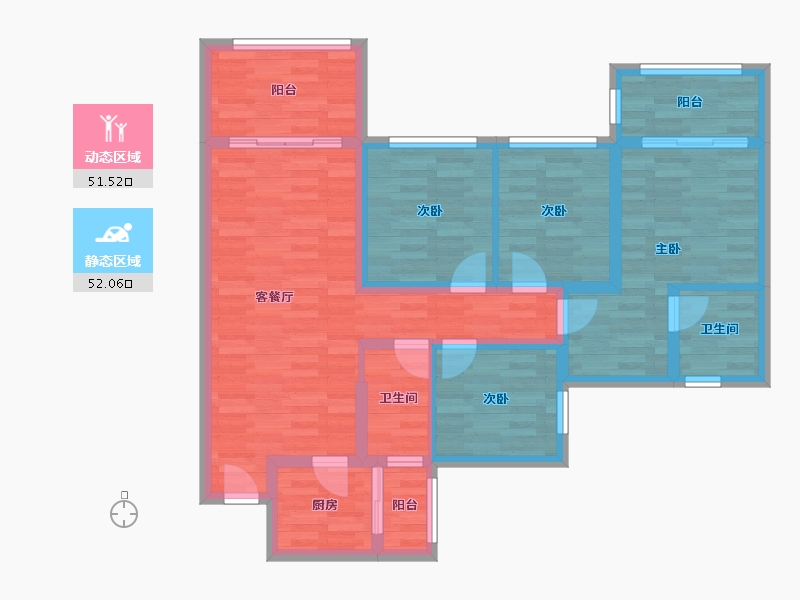 广西壮族自治区-百色市-靖西云天城-91.36-户型库-动静分区