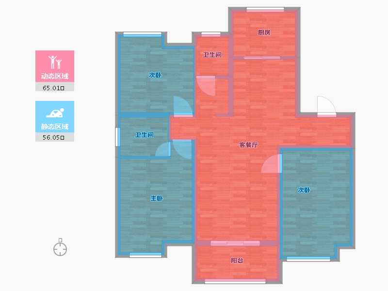 江苏省-徐州市-御景新城-109.01-户型库-动静分区