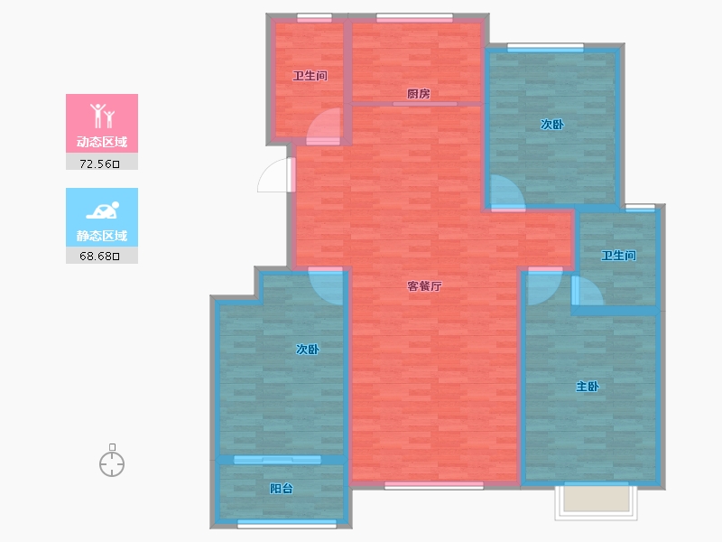 山东省-滨州市-乔新乐府-128.01-户型库-动静分区