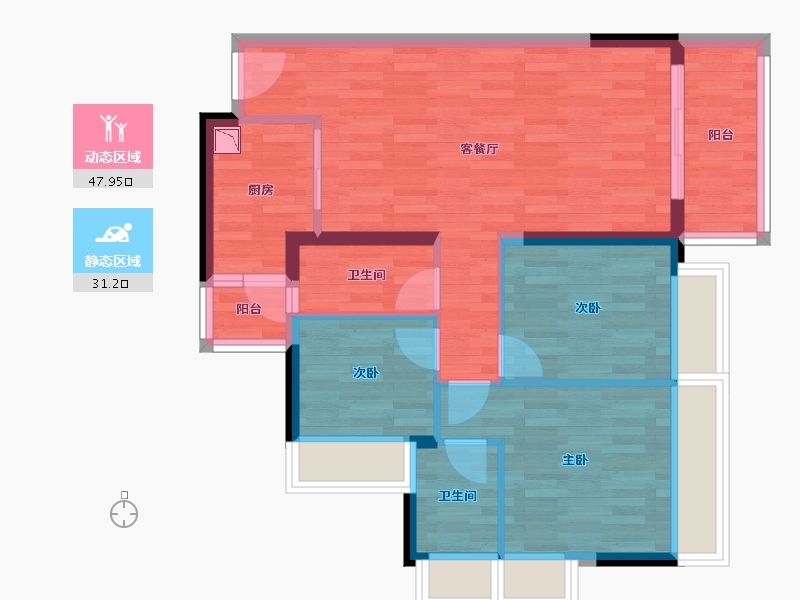 广东省-河源市-兴业城-70.31-户型库-动静分区