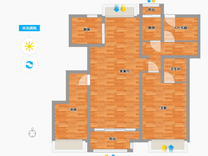 江苏省-苏州市-张家港碧桂园-100.01-户型库-采光通风