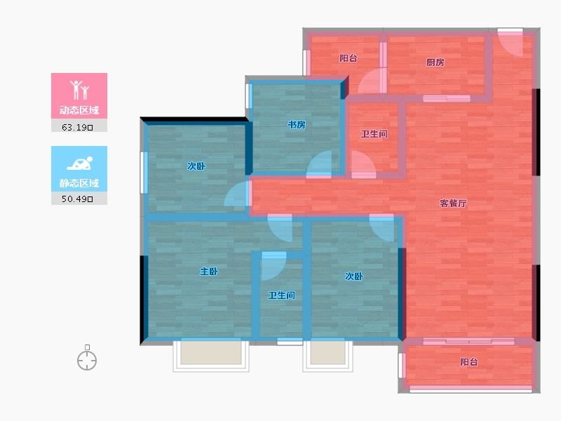 贵州省-黔东南苗族侗族自治州-思州国际城-99.81-户型库-动静分区