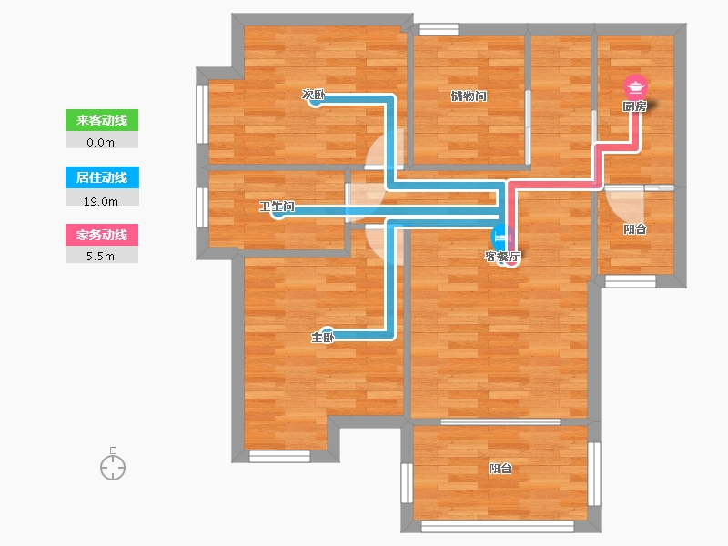 四川省-成都市-富力桃园-70.29-户型库-动静线