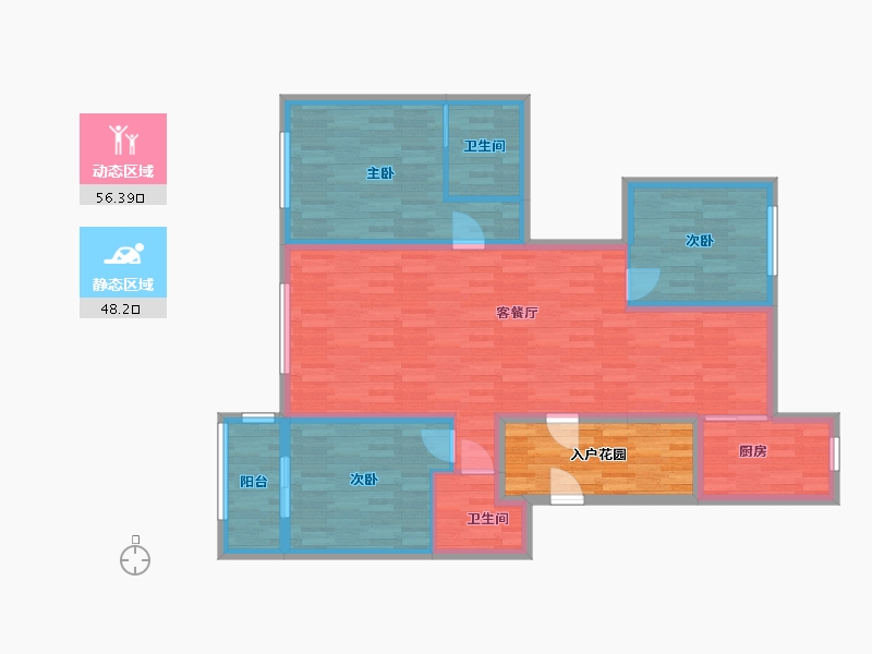 河北省-沧州市-东方名都-101.76-户型库-动静分区