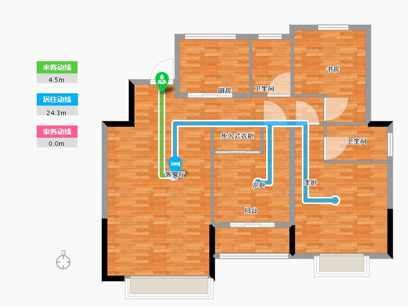 浙江省-宁波市-中房奥体未来城-124.01-户型库-动静线