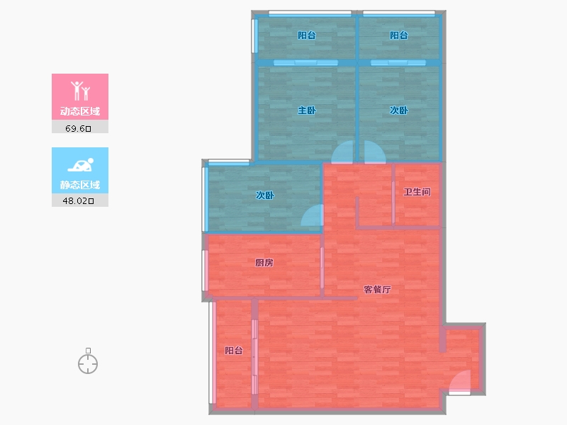 新疆维吾尔自治区-乌鲁木齐市-建行天山小区-107.79-户型库-动静分区