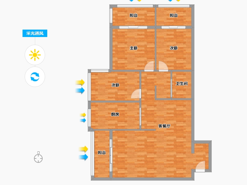 新疆维吾尔自治区-乌鲁木齐市-建行天山小区-107.79-户型库-采光通风