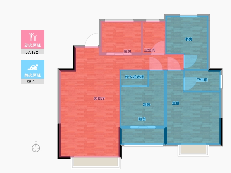 浙江省-宁波市-中房奥体未来城-124.01-户型库-动静分区