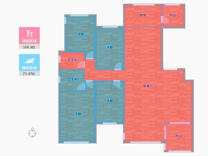 重庆-重庆市-昱湖壹号-162.46-户型库-动静分区