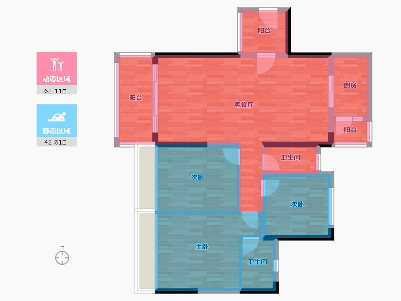 广东省-佛山市-江滨香格里-93.75-户型库-动静分区