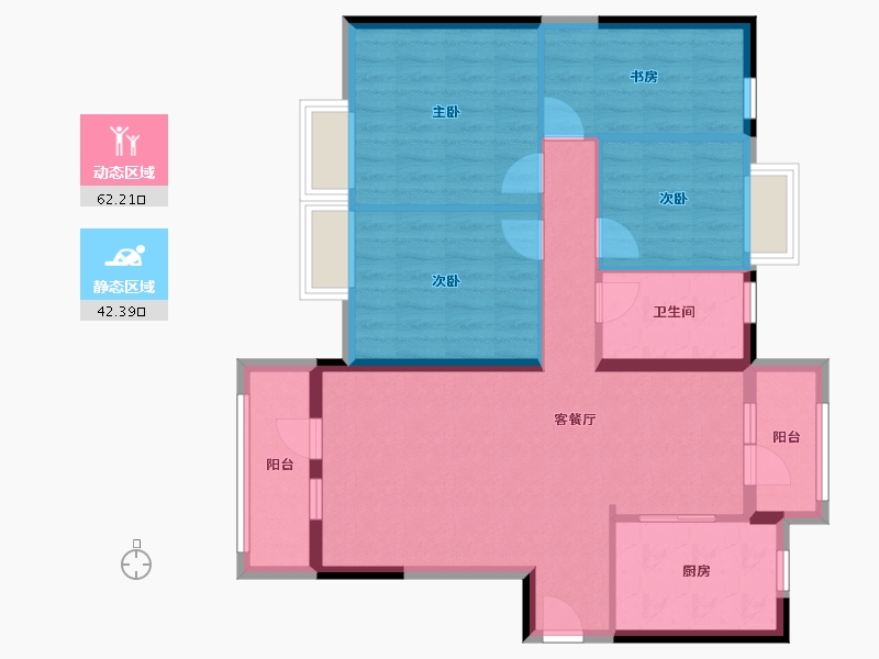 湖北省-武汉市-首地云梦台-93.84-户型库-动静分区