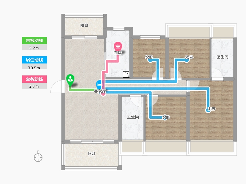 广东省-江门市-碧桂园滨江天际-87.81-户型库-动静线