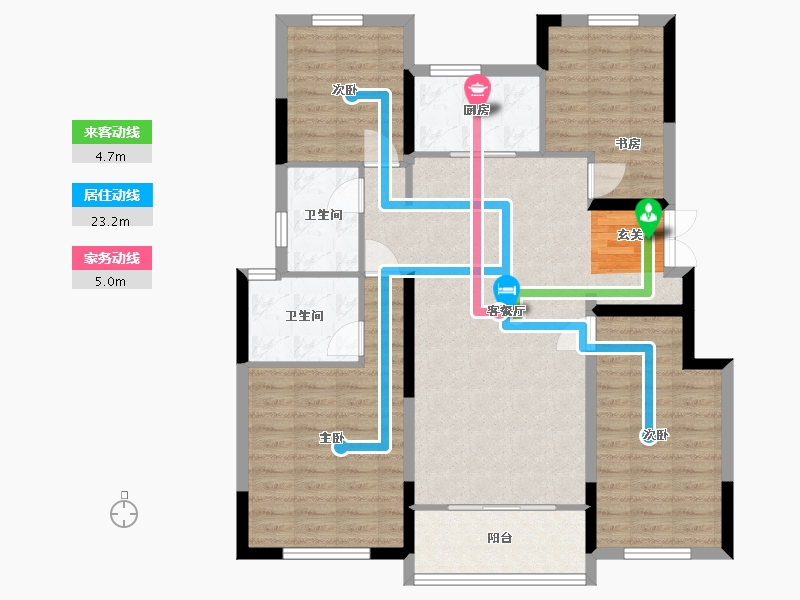 浙江省-宁波市-金隅大成郡一期-106.57-户型库-动静线